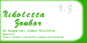 nikoletta zombor business card